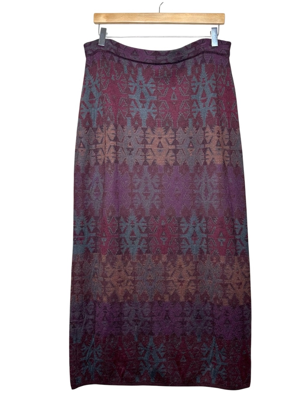 Peruvian Connection Baby Alpaca Blend Midi Skirt Size XL Patterned Aztec Print